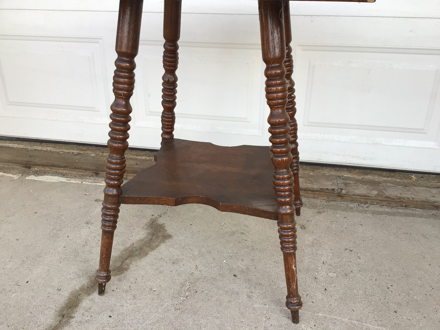 Vintage Wood Spindle Legged Side Table