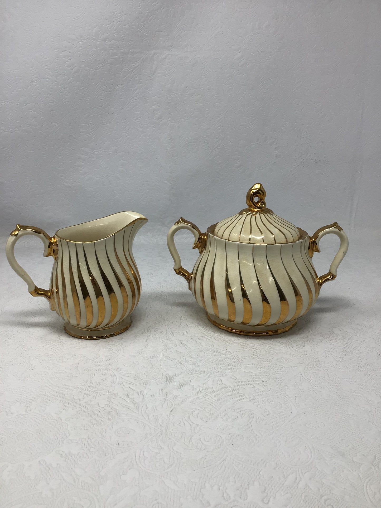 Vintage Sadler Porcelain Sugar & Creamer