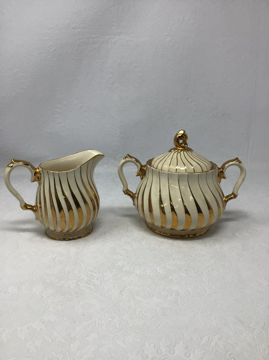 Vintage Sadler Porcelain Sugar & Creamer