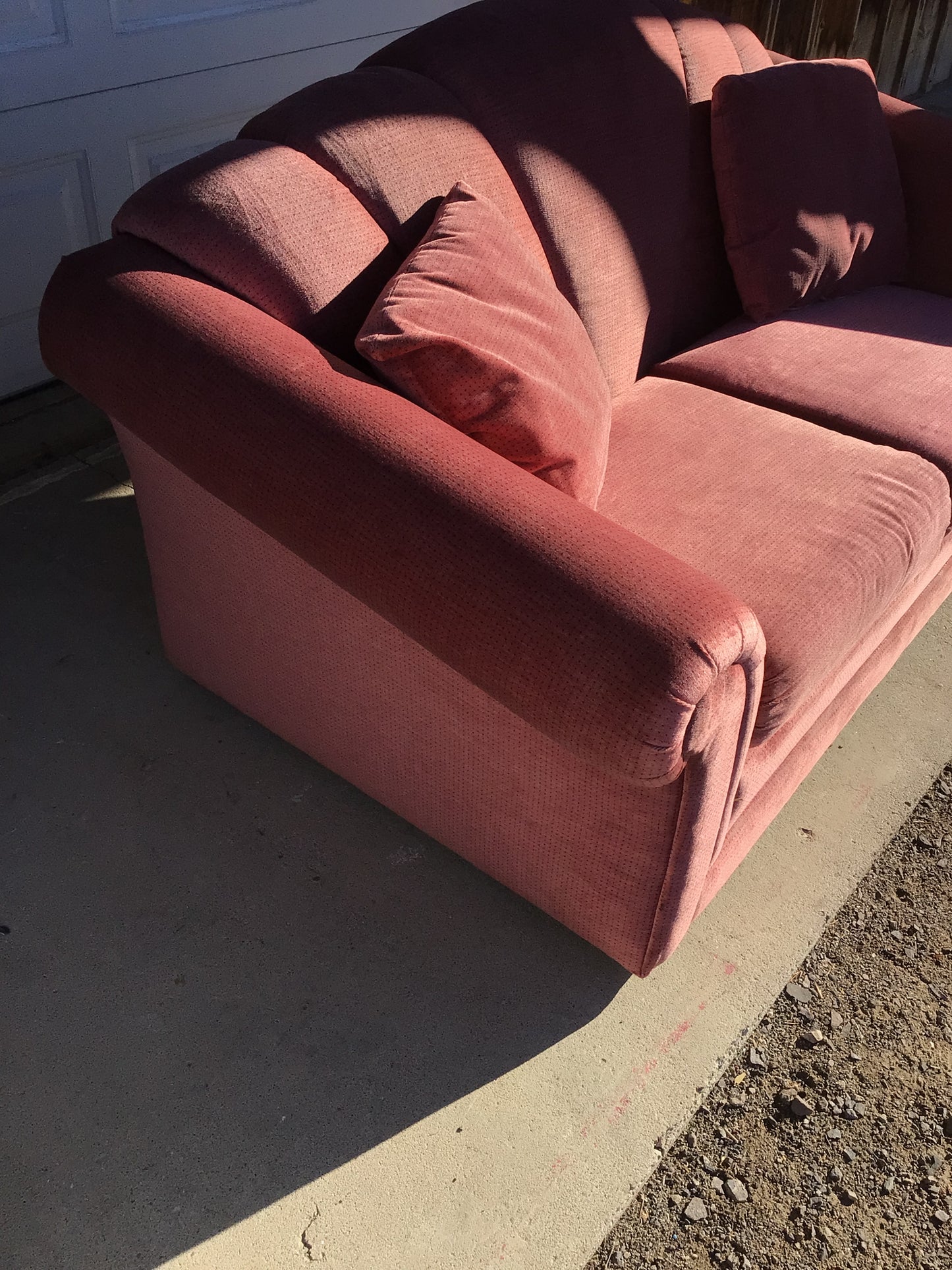 Pink Scalloped Back Loveseat