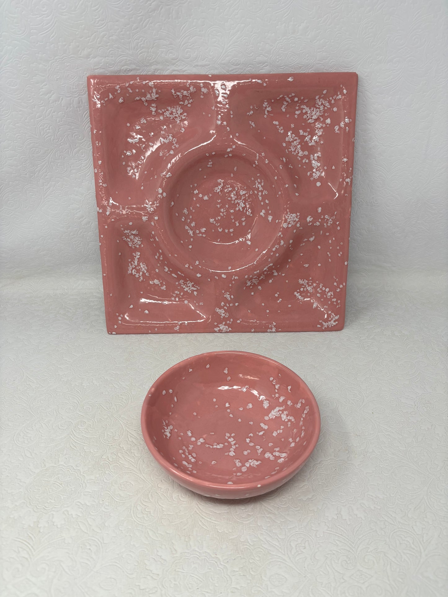 Pink Ceramic Appetizer Tray