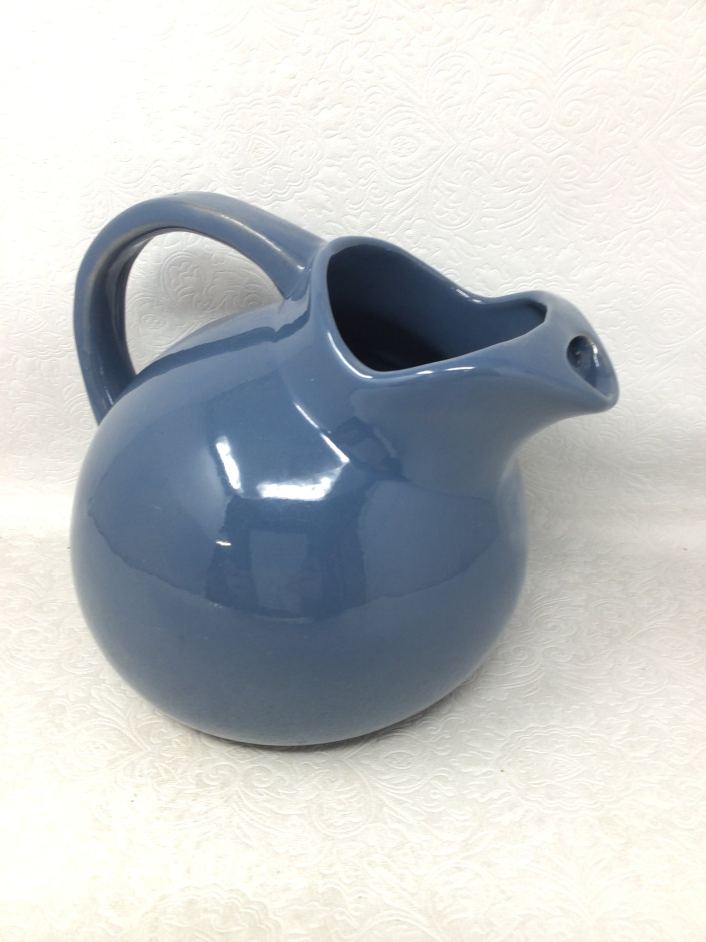 Vintage Medalta Periwinkle Blue Ball Jug