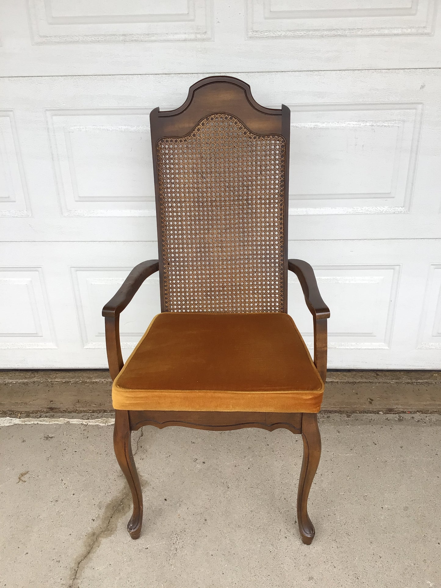 Cane-back Dining Chair with Arms