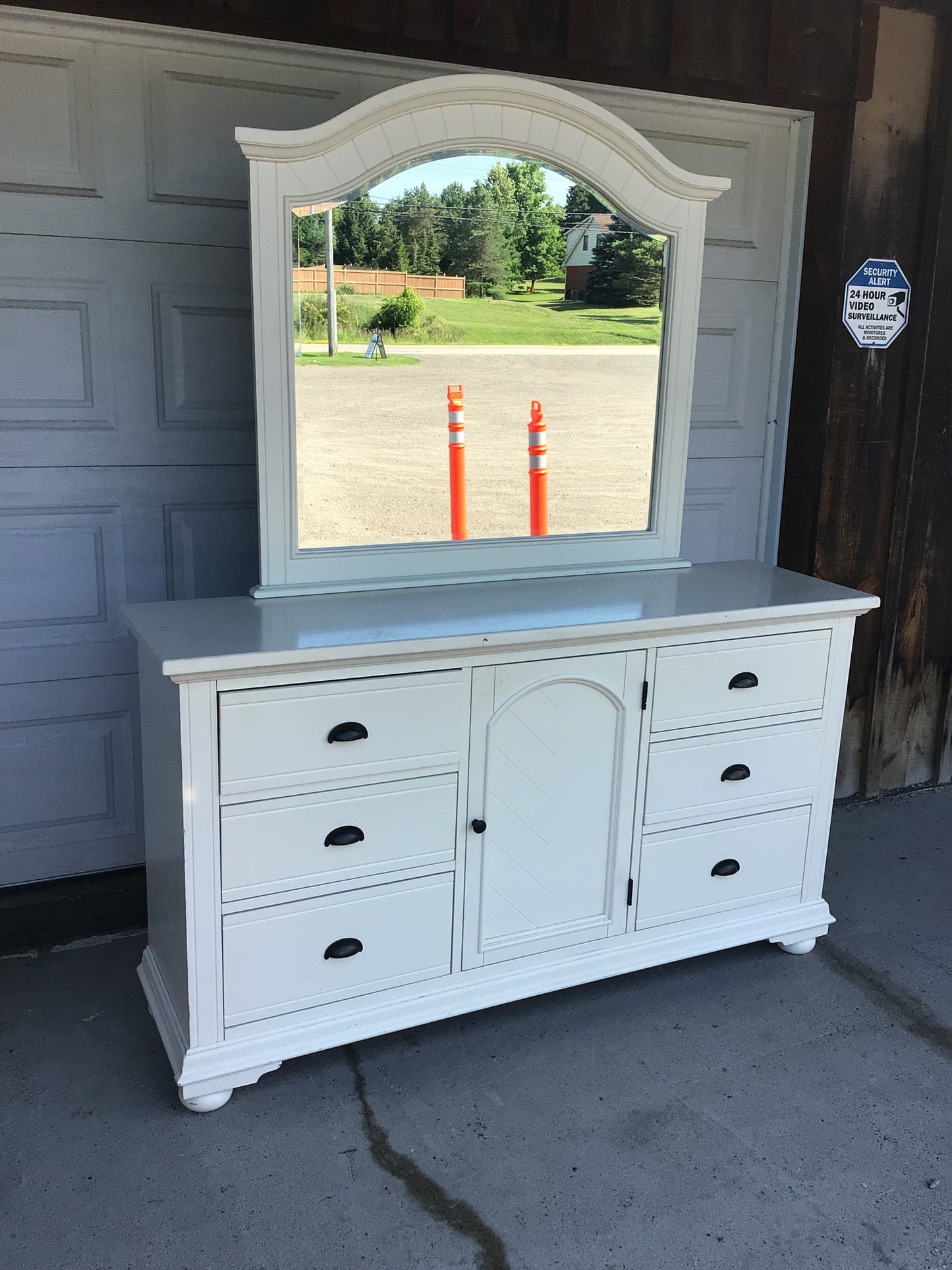 Cream Dresser with Mirror