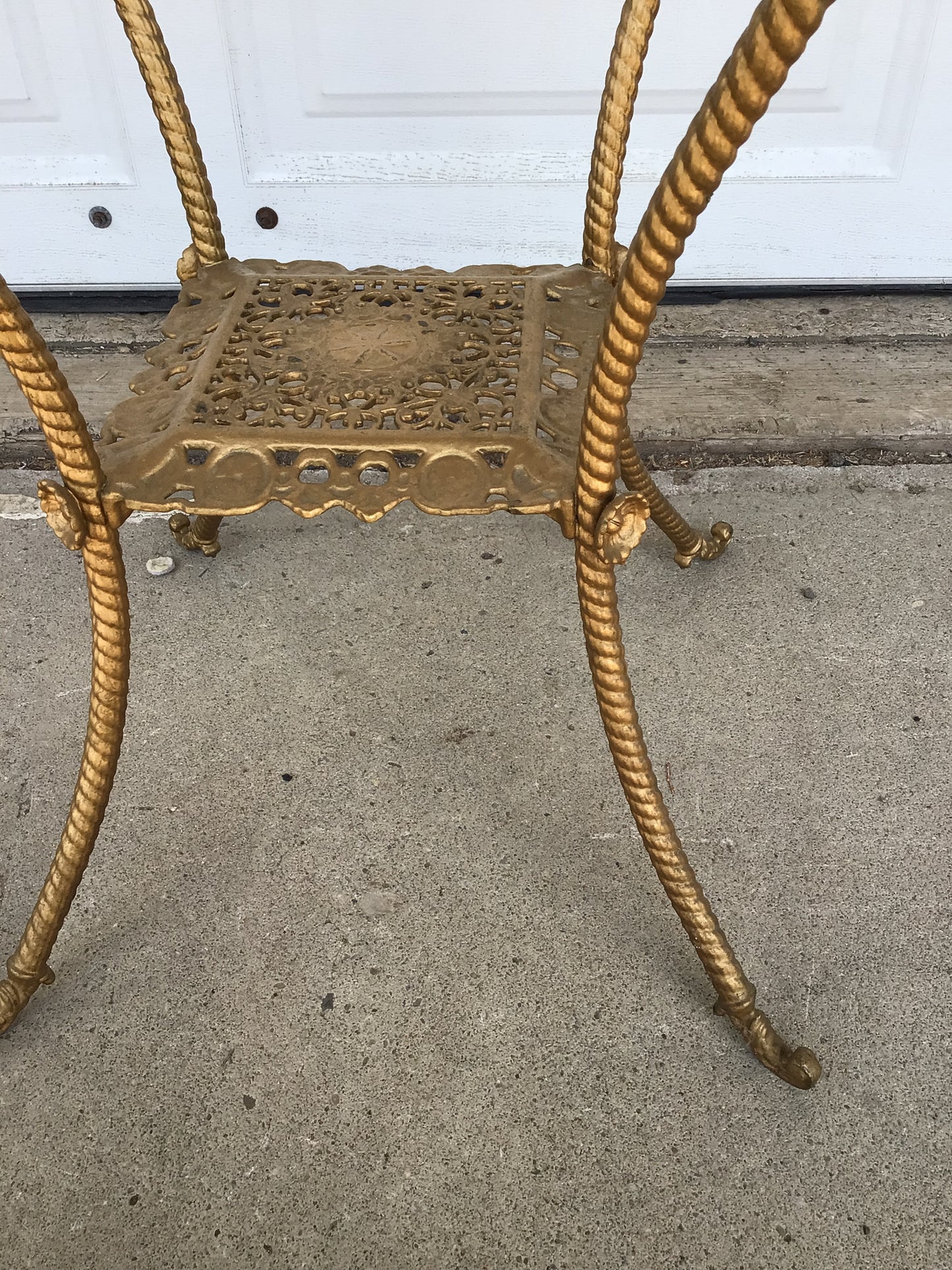 Antique Brass and Marble Plant Stand