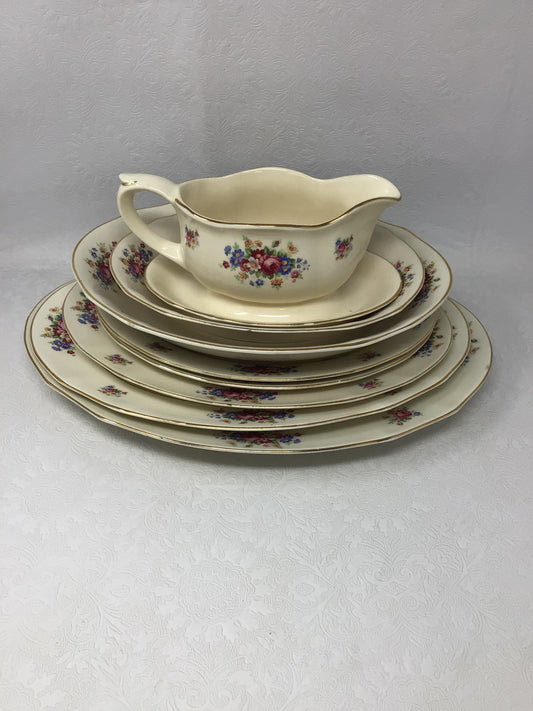 Floral Ivory Serving Set of 8 by Arabia