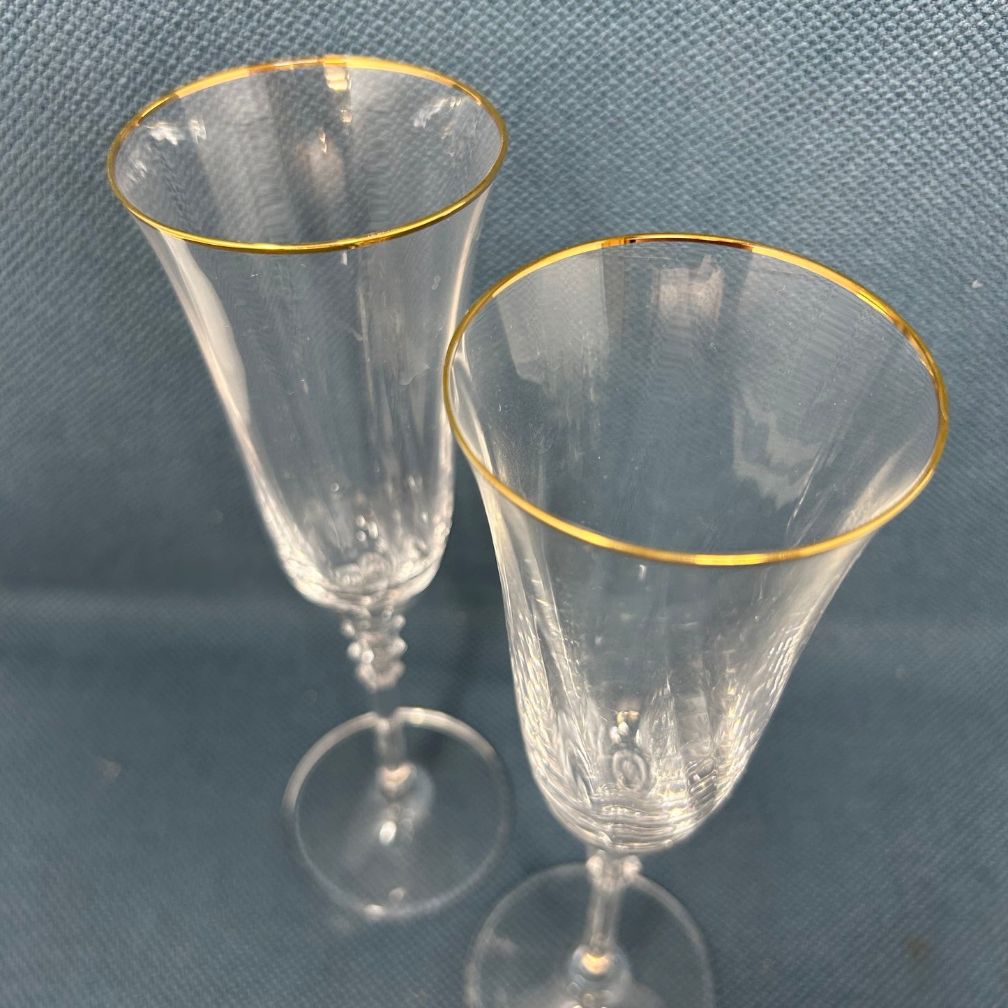 Set of 2 Crystal Glass Champagne Flute