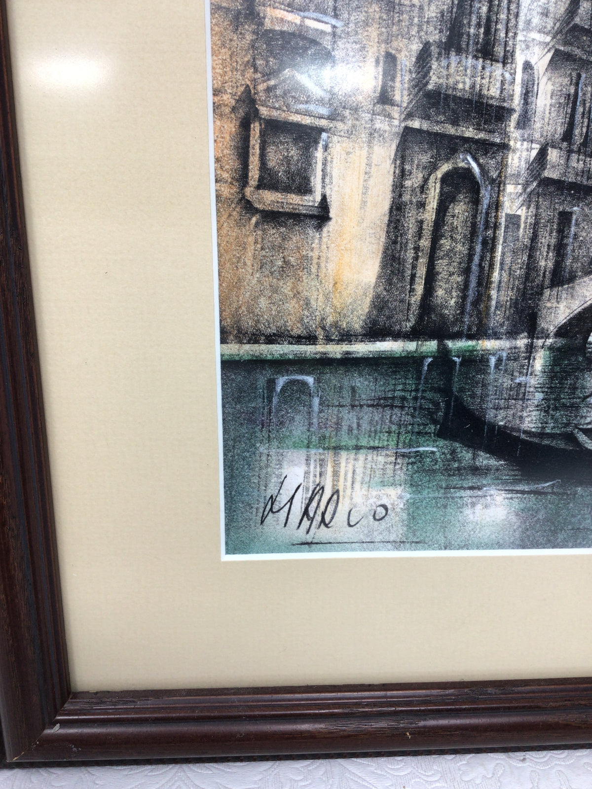 Framed and Matted Print “The Venice Canal”