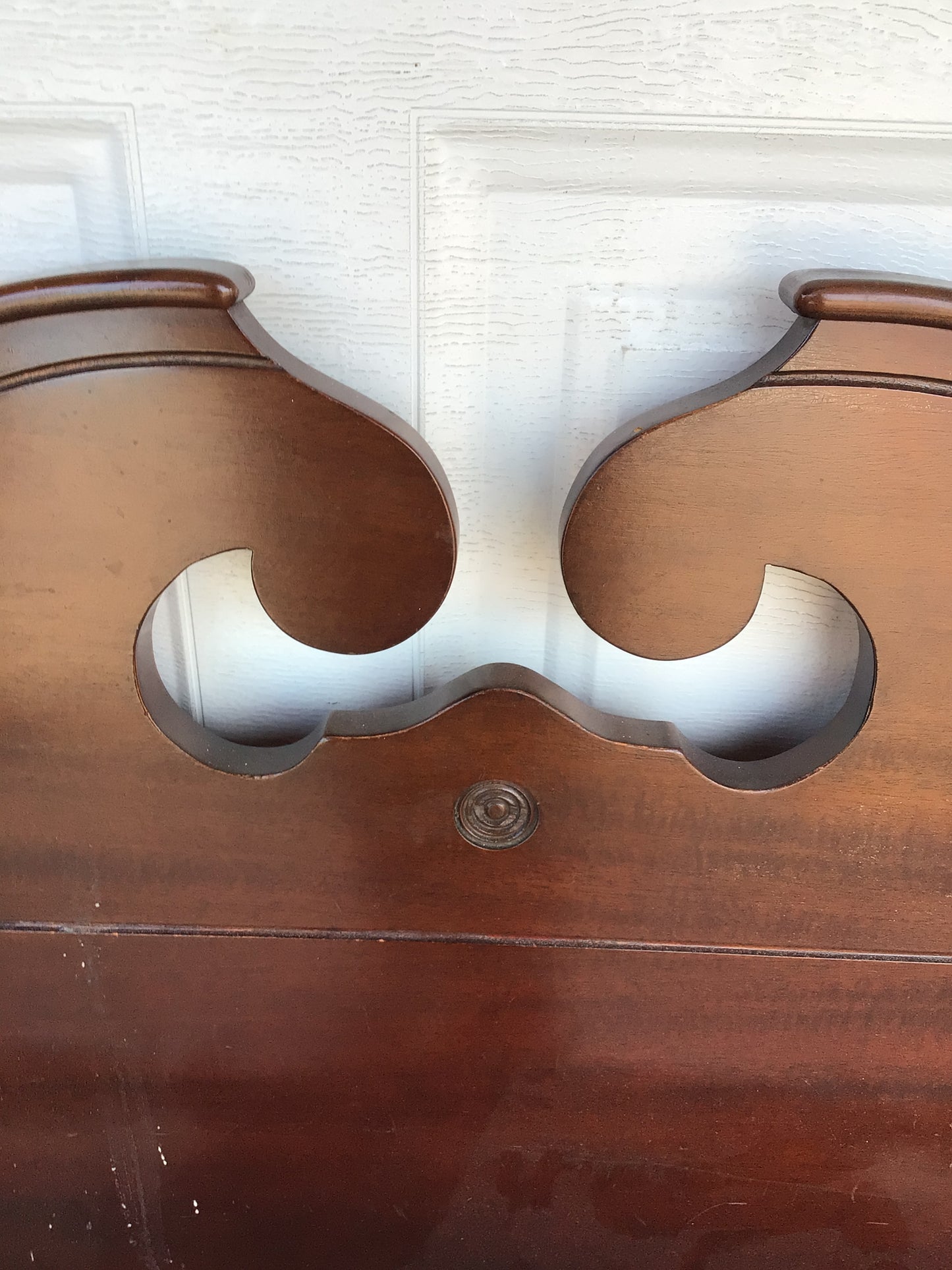 Dark Wood Double Headboard, Footboard & Rails