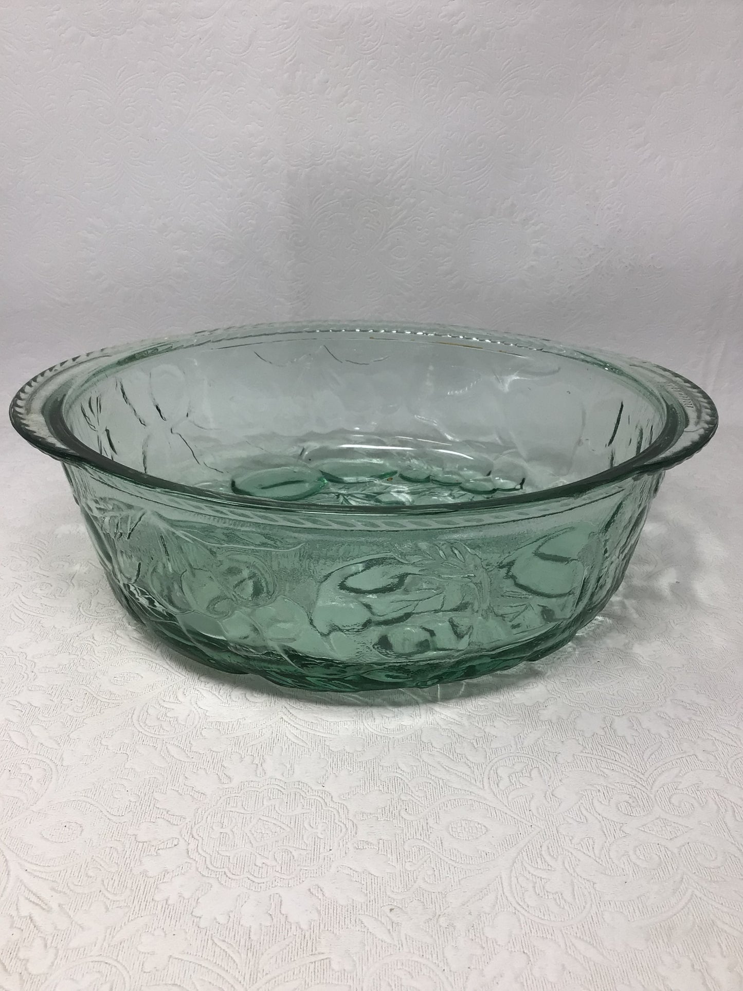 Vintage Libby Green Glass Round Casserole Dish