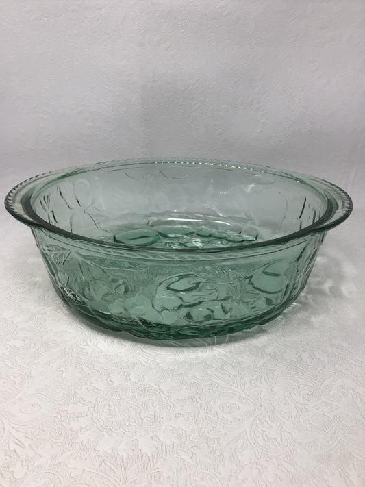 Vintage Libby Green Glass Round Casserole Dish