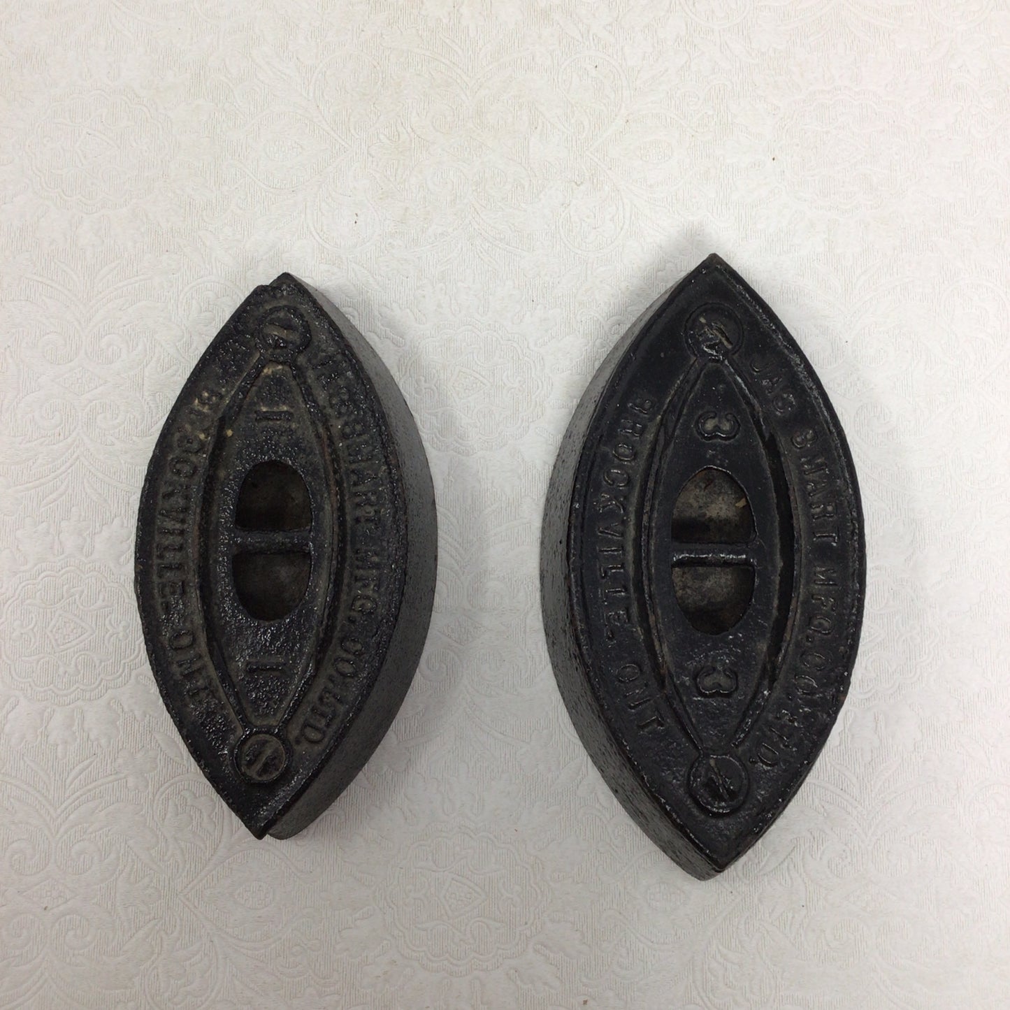 Set of Two Antique Sad Iron Bases