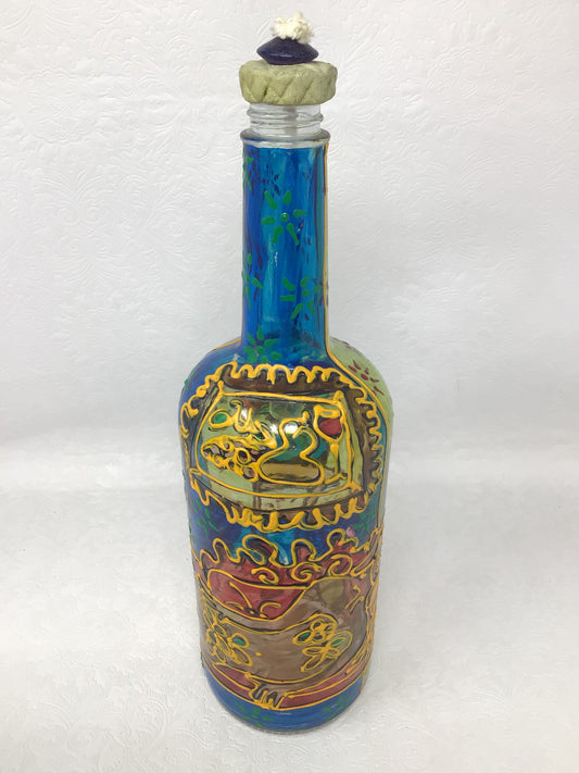 Hand Painted Oil Lamp