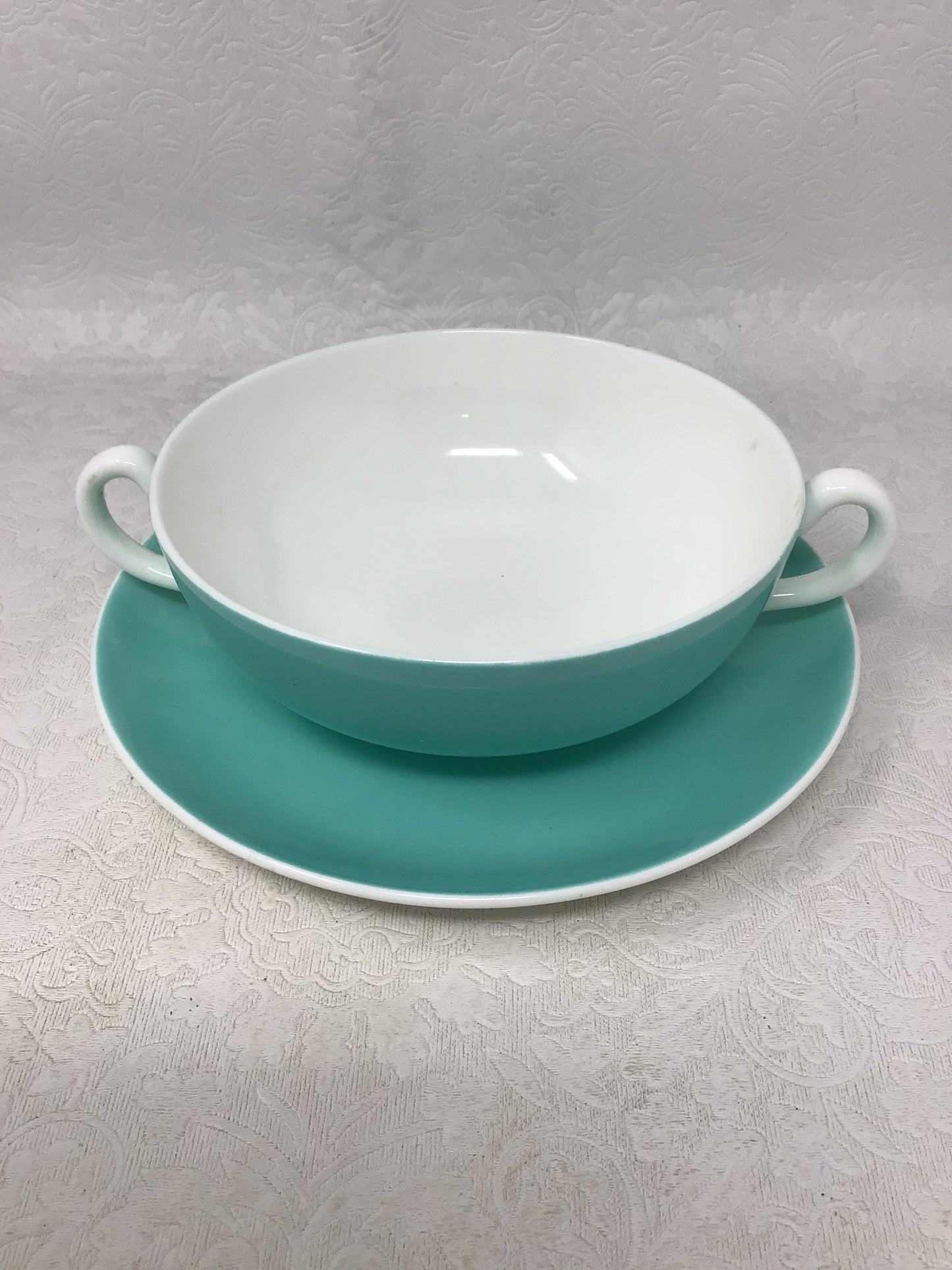 Wedgwood Turquoise Soup Bowl and Saucer Set