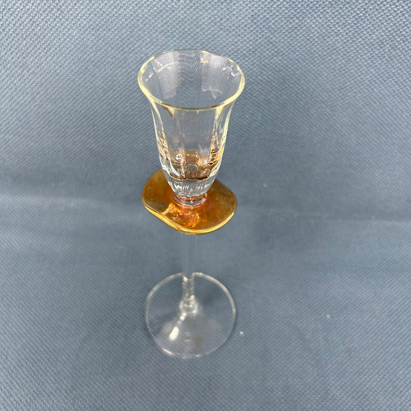 Set of 2 Vintage Hand-Blown Venetian Cordial Glasses