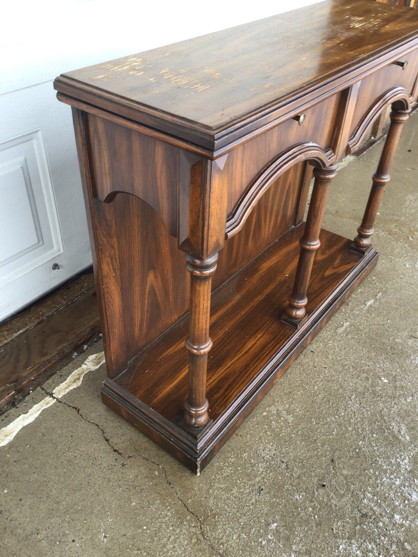 Wooden Hall Table with 2 Drawers