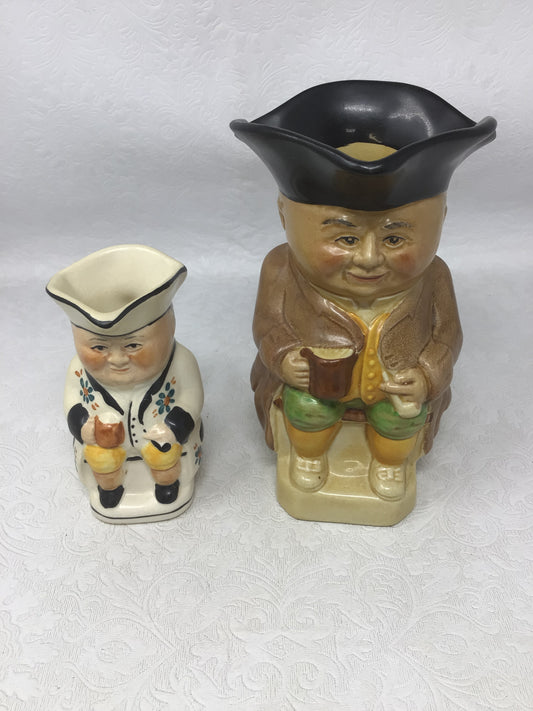 Vintage Toby Jugs with Brown Jacket and White Jacket, Set of 2