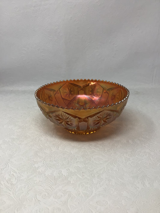 Vintage Marigold Carnival Glass Bowl