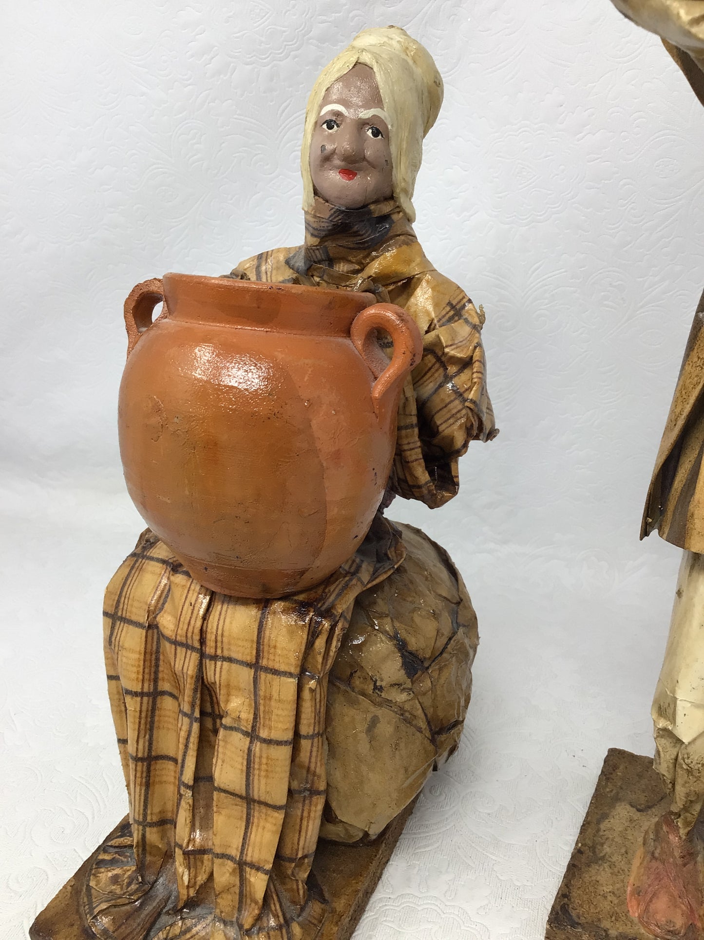 Two Mexican Paper Maché Folk Art Figurines