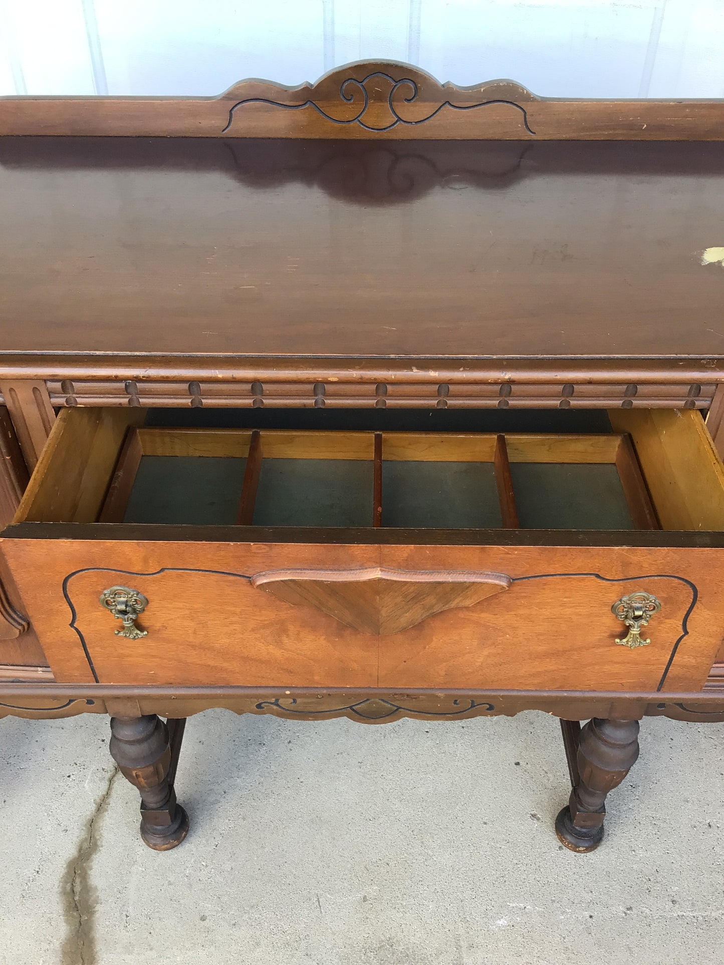 Antique Jacobean Revival Style Sideboard Buffet