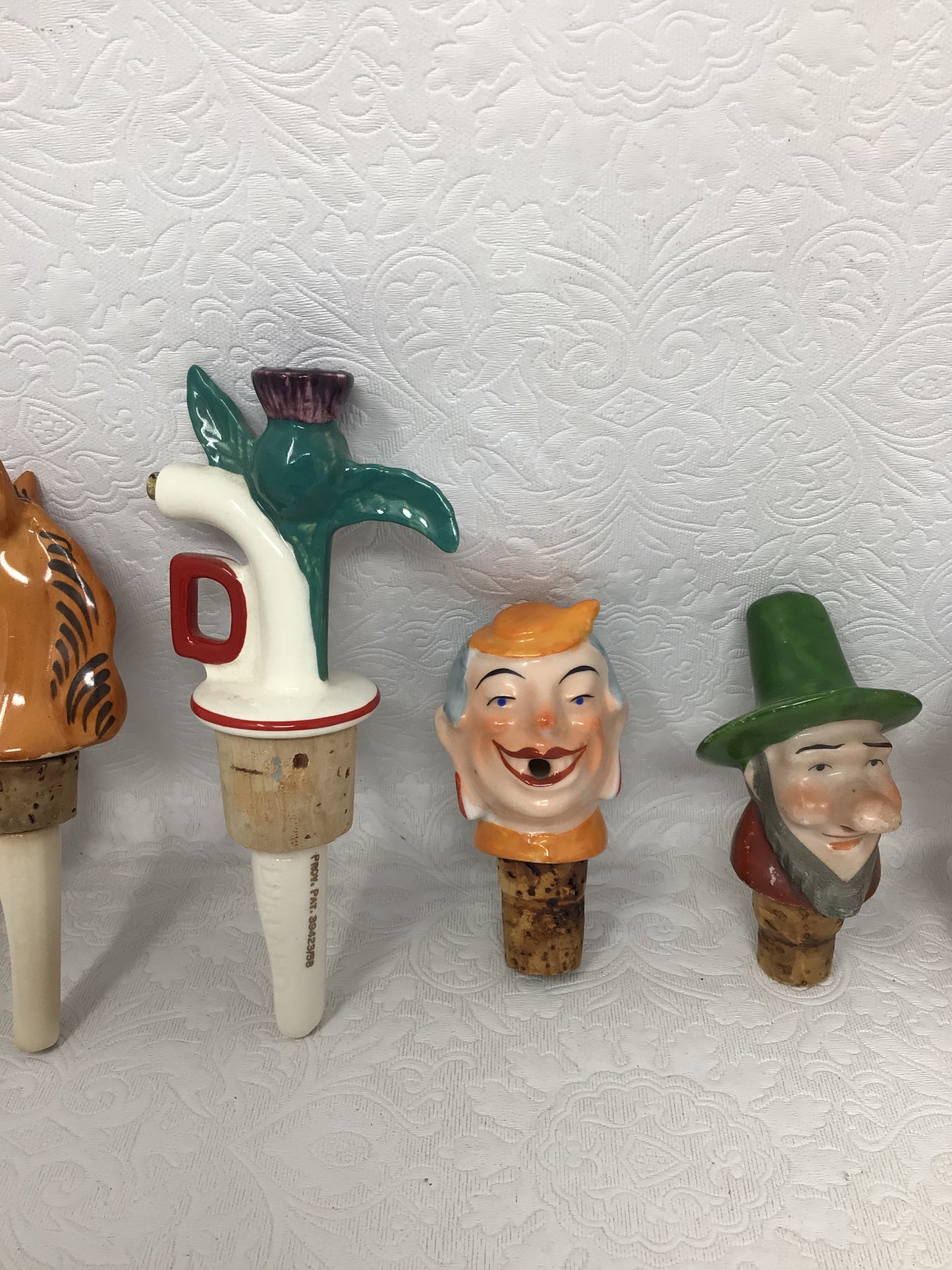 Set of 9 Vintage Ceramic Wine Pourers