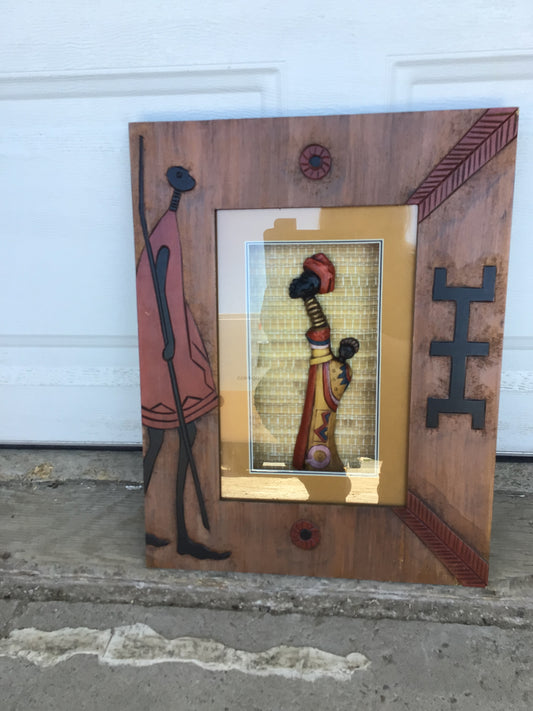 African Lady Shadow Box Art