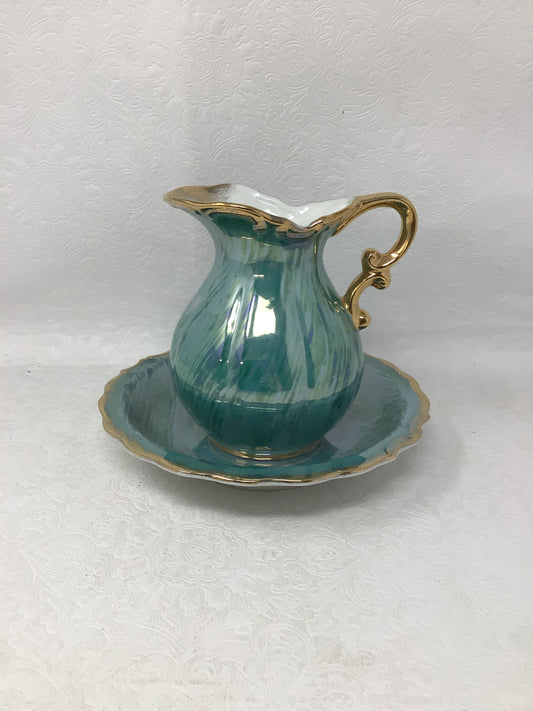 Iridescent Turquoise Pitcher