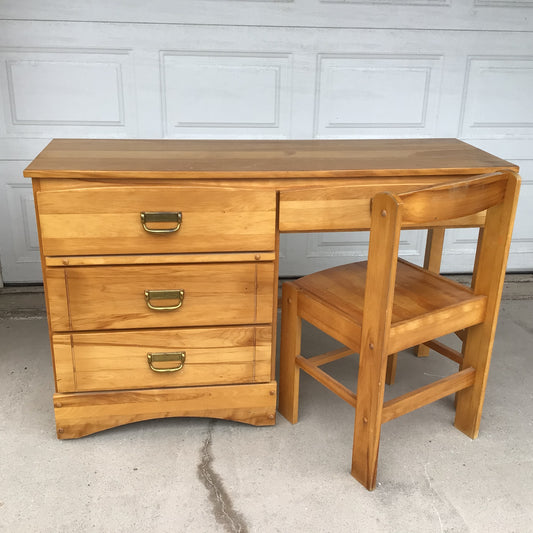 Solid Wood Desk and Chair