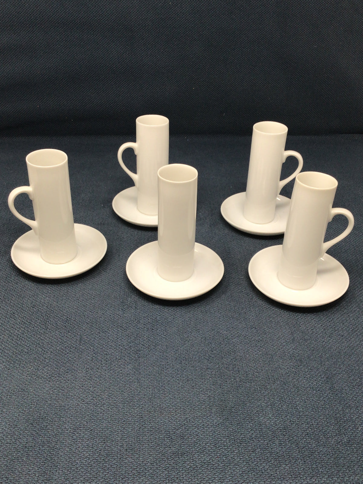 Set of 5 Tackett Schmid Porcelain Saki Cups Saucers