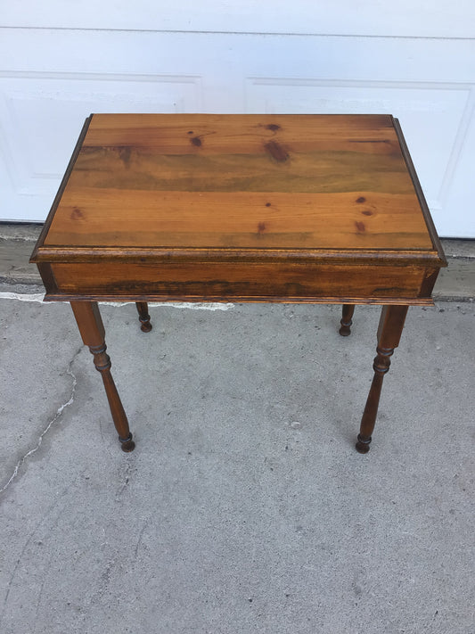 Wooden Side Table with Spindle Legs