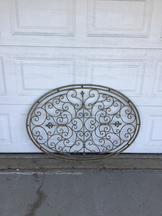 Ornate Oval Metal Wall Decor Piece