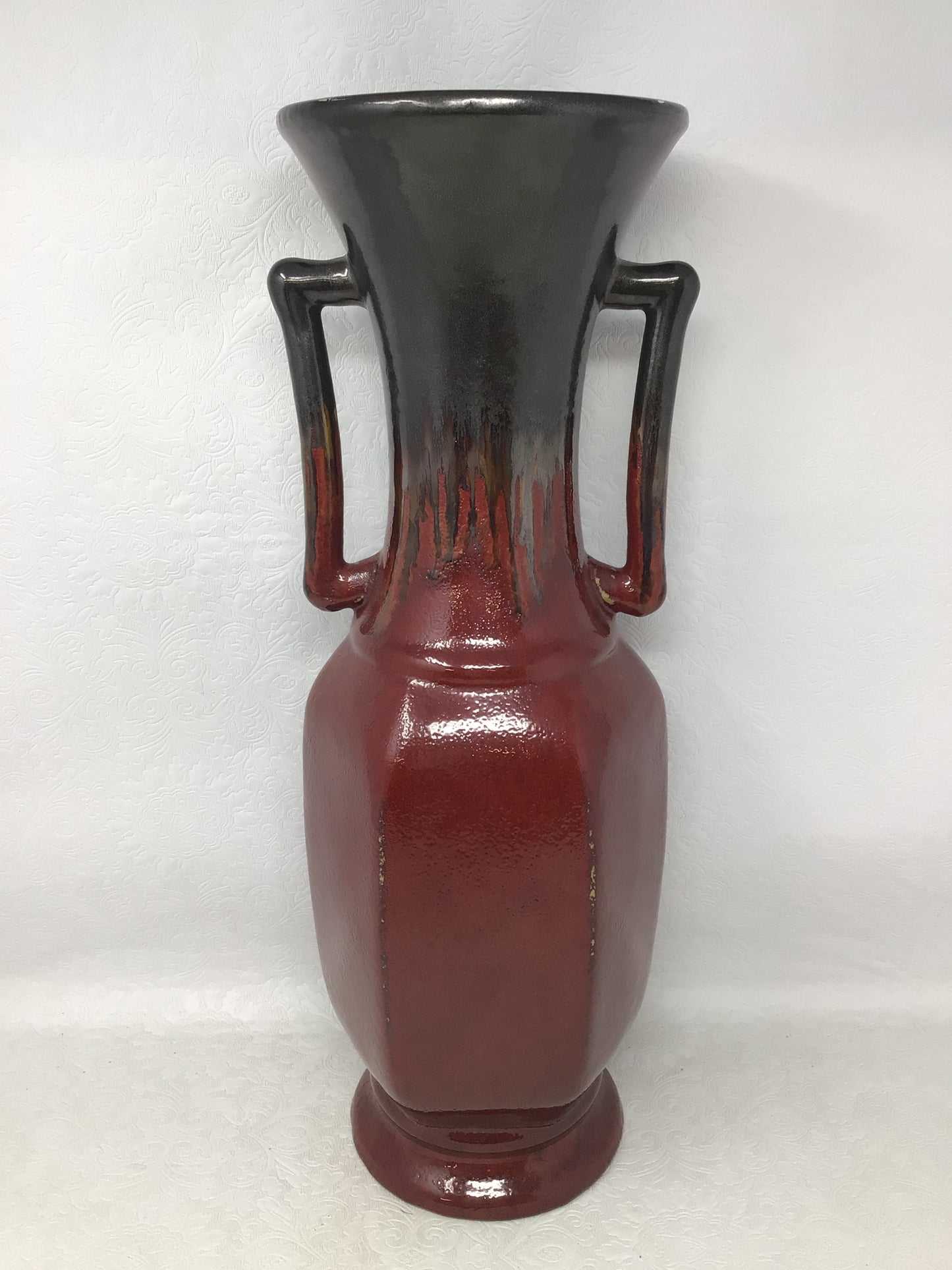 Tall Red Ceramic Vase