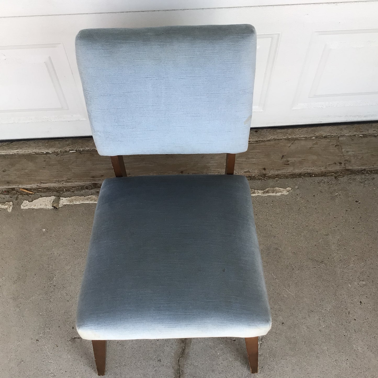 MCM Blue Velvet Occasional Chair