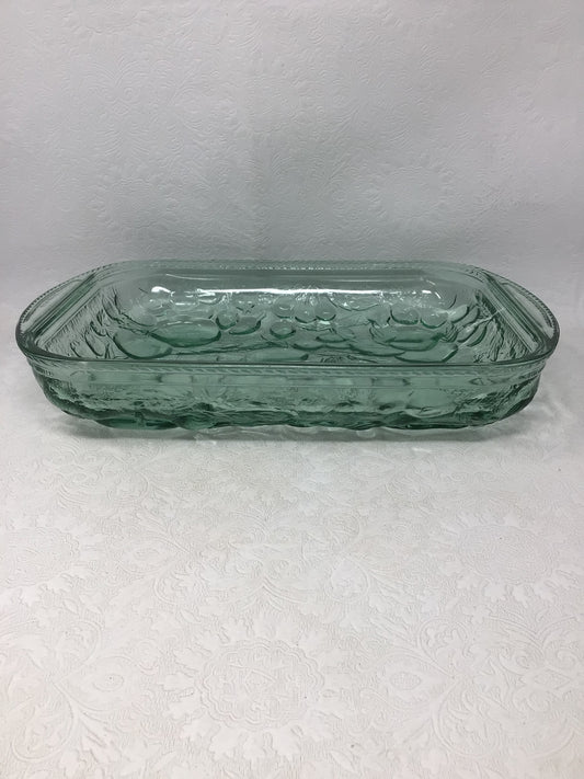 Vintage Libby Green Glass Casserole Dish