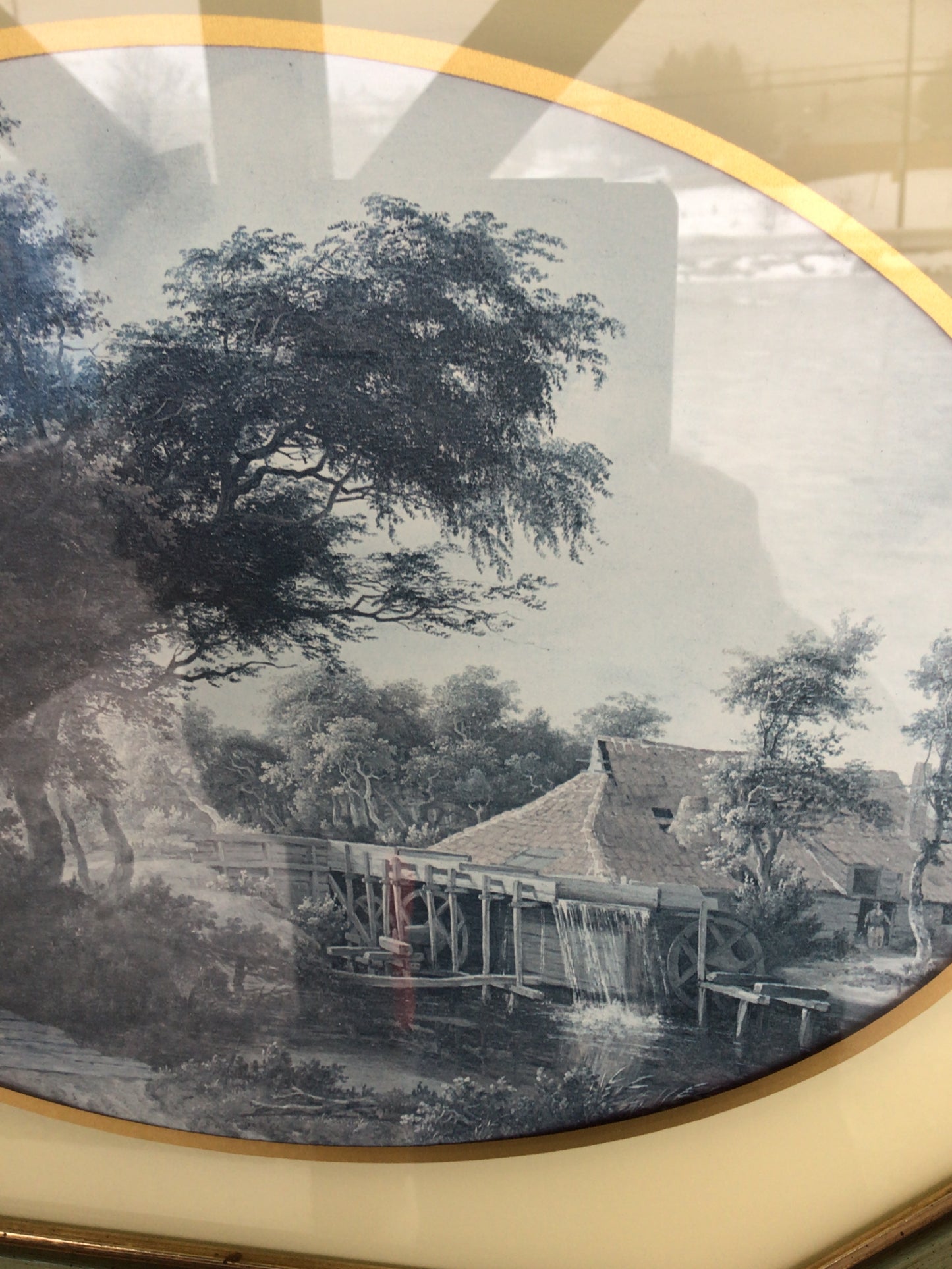 Set of 2 Vintage Prints in Octagonal Frames