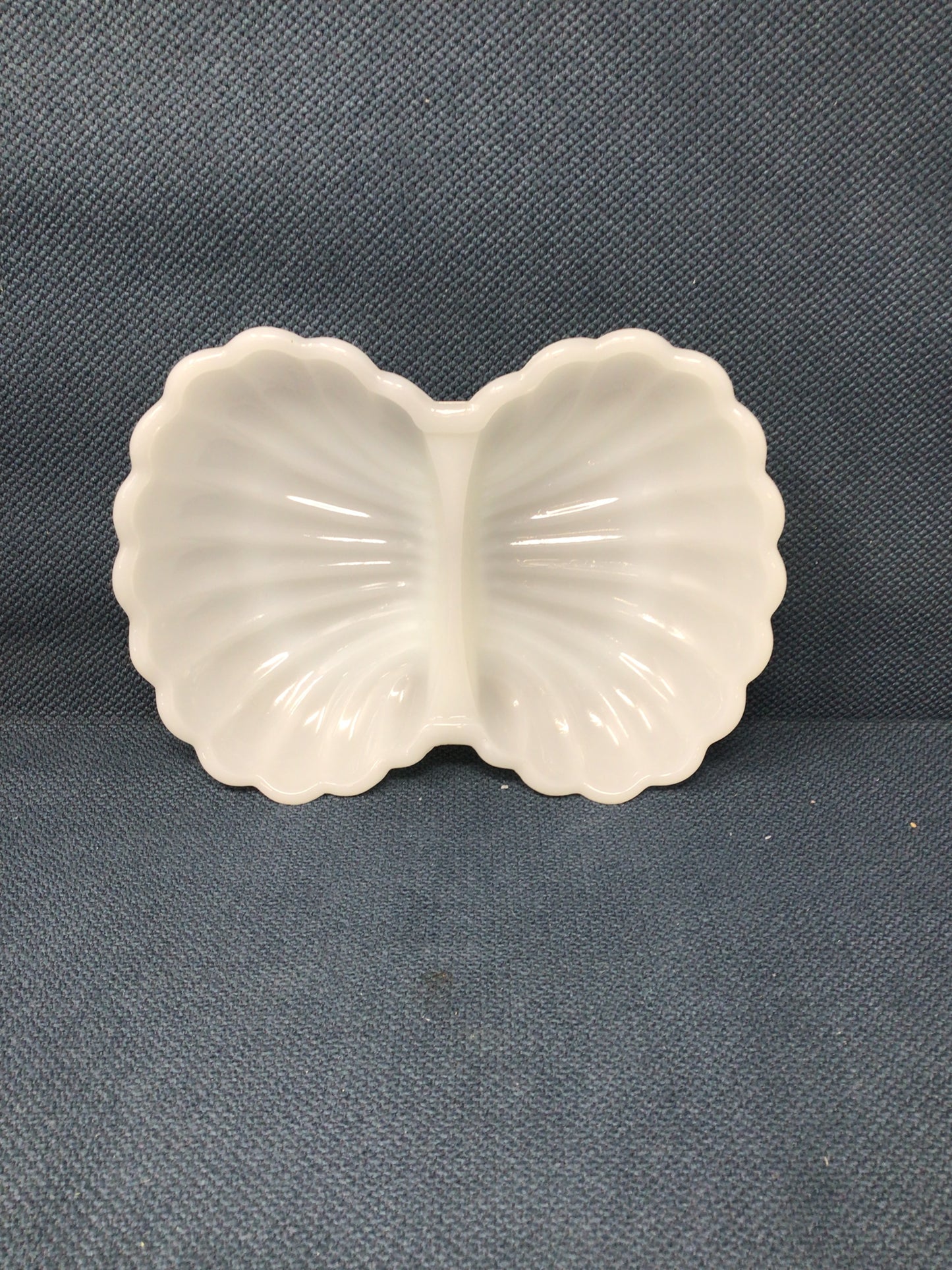 Vintage Avon Milk Glass Double Seashell Dish