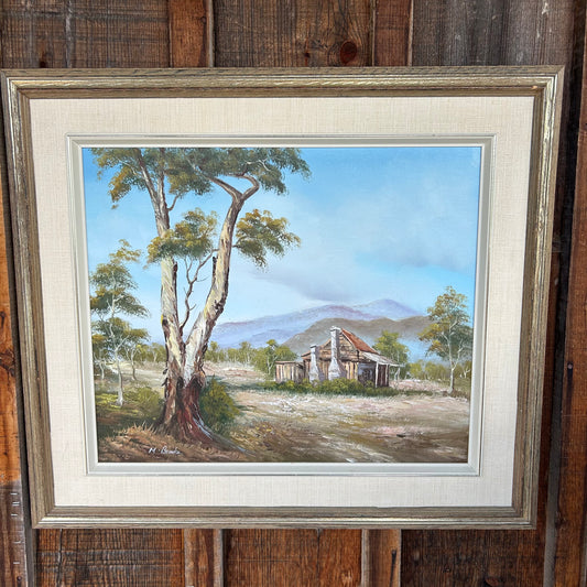 “Mountain Cottage” Oil on Canvas by M. Brooke