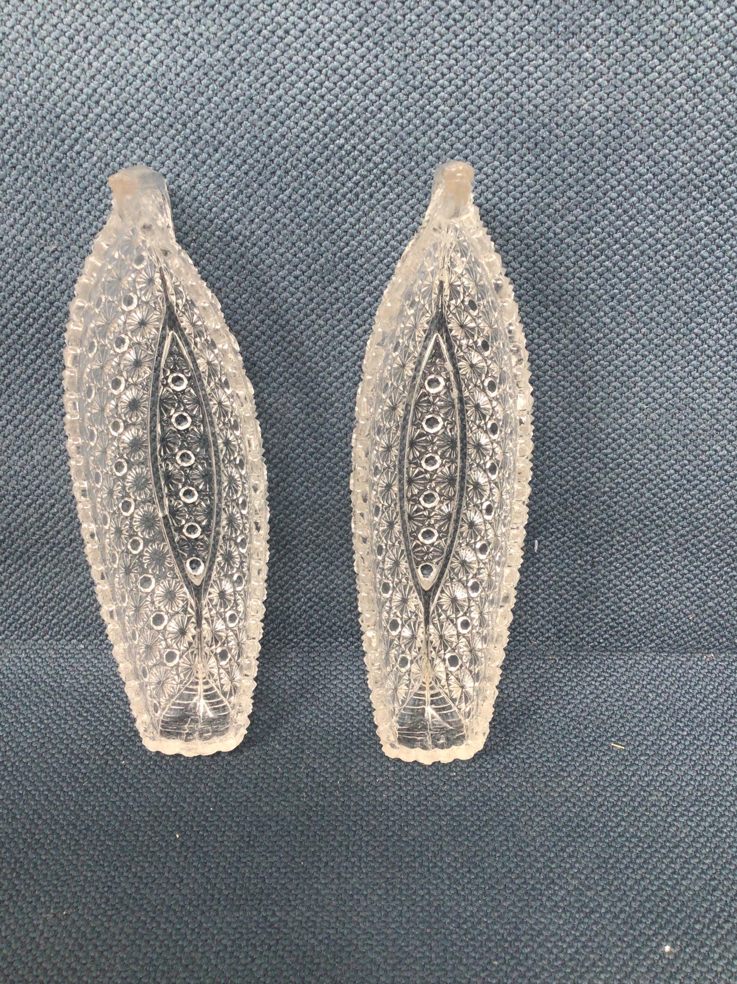 Set of 2 Pressed Glass Trays