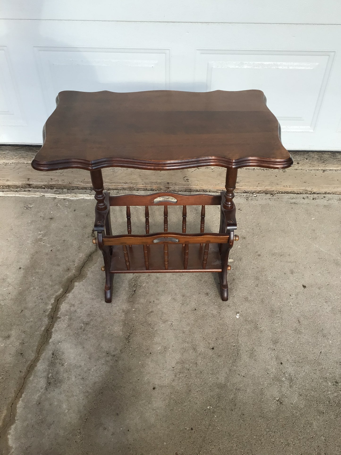 Vintage Wooden Magazine Rack Side Table