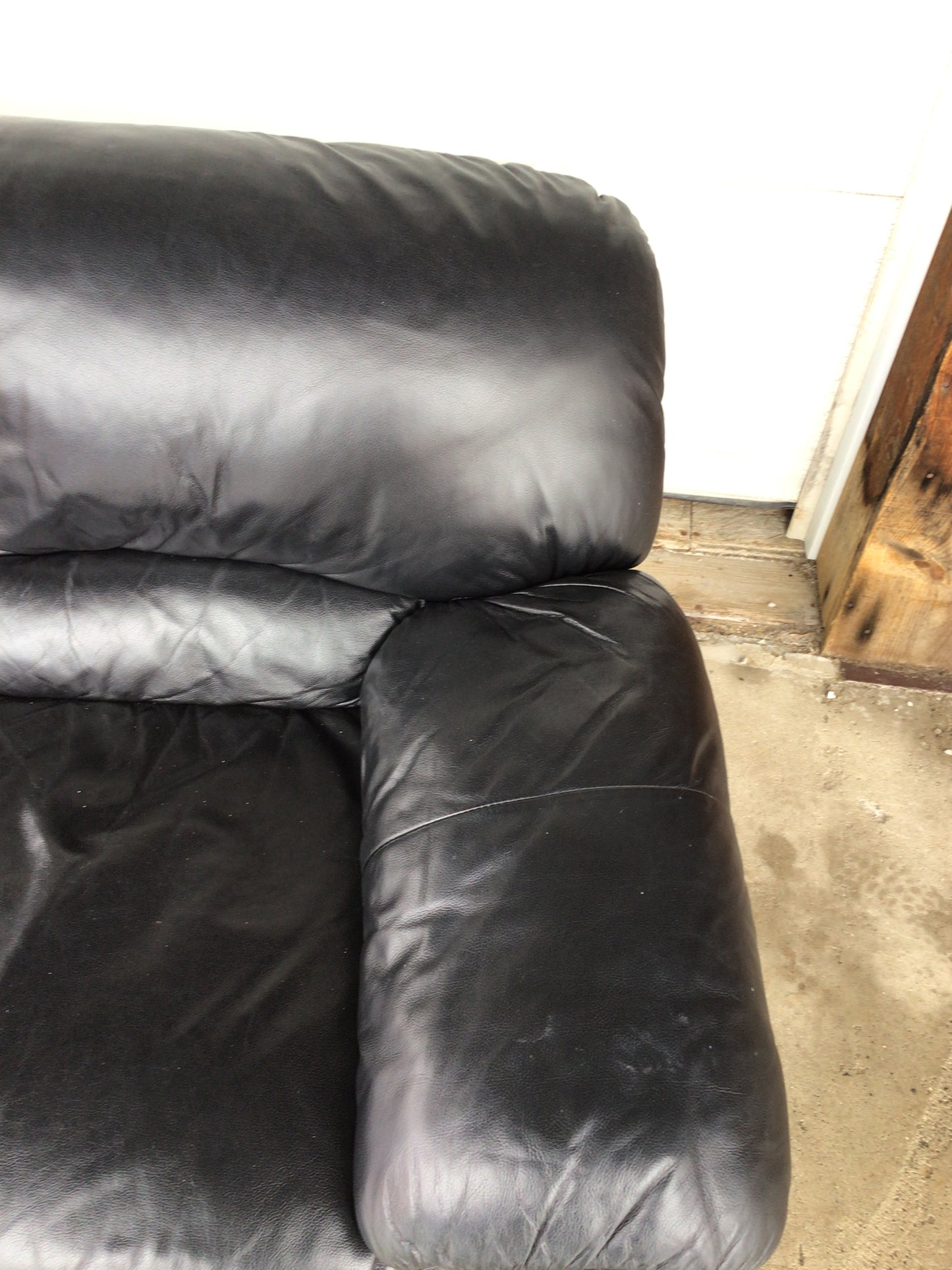 Black Faux Leather Loveseat