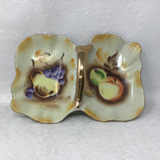 Vintage Porcelain Japanese Enesco Divided Fruit Dish