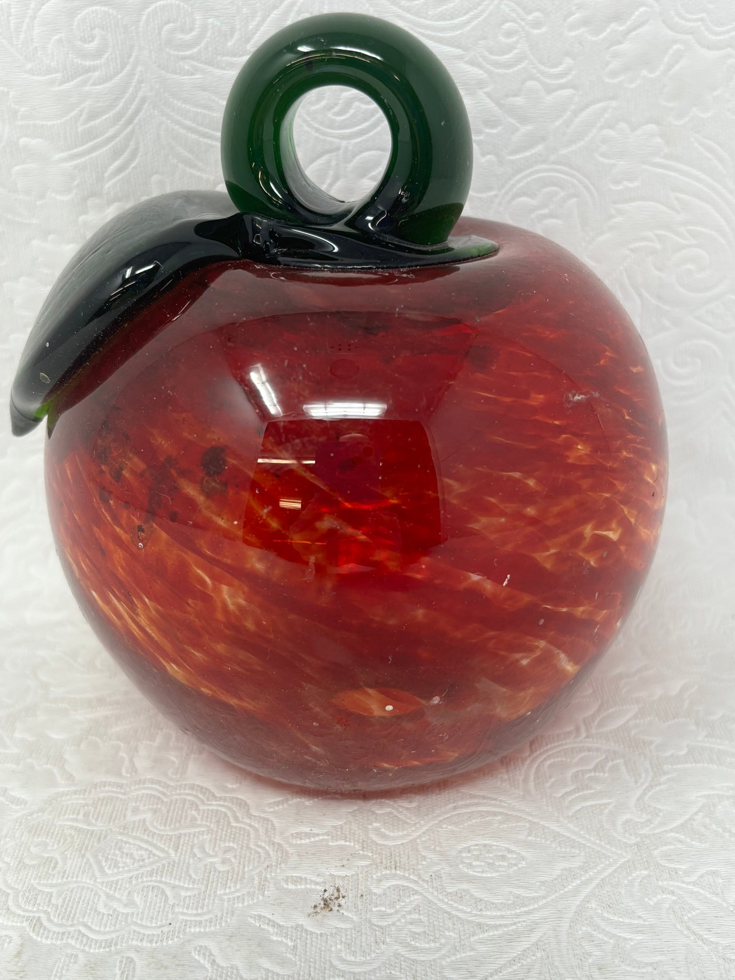 Vintage Hand Blown Glass Apple