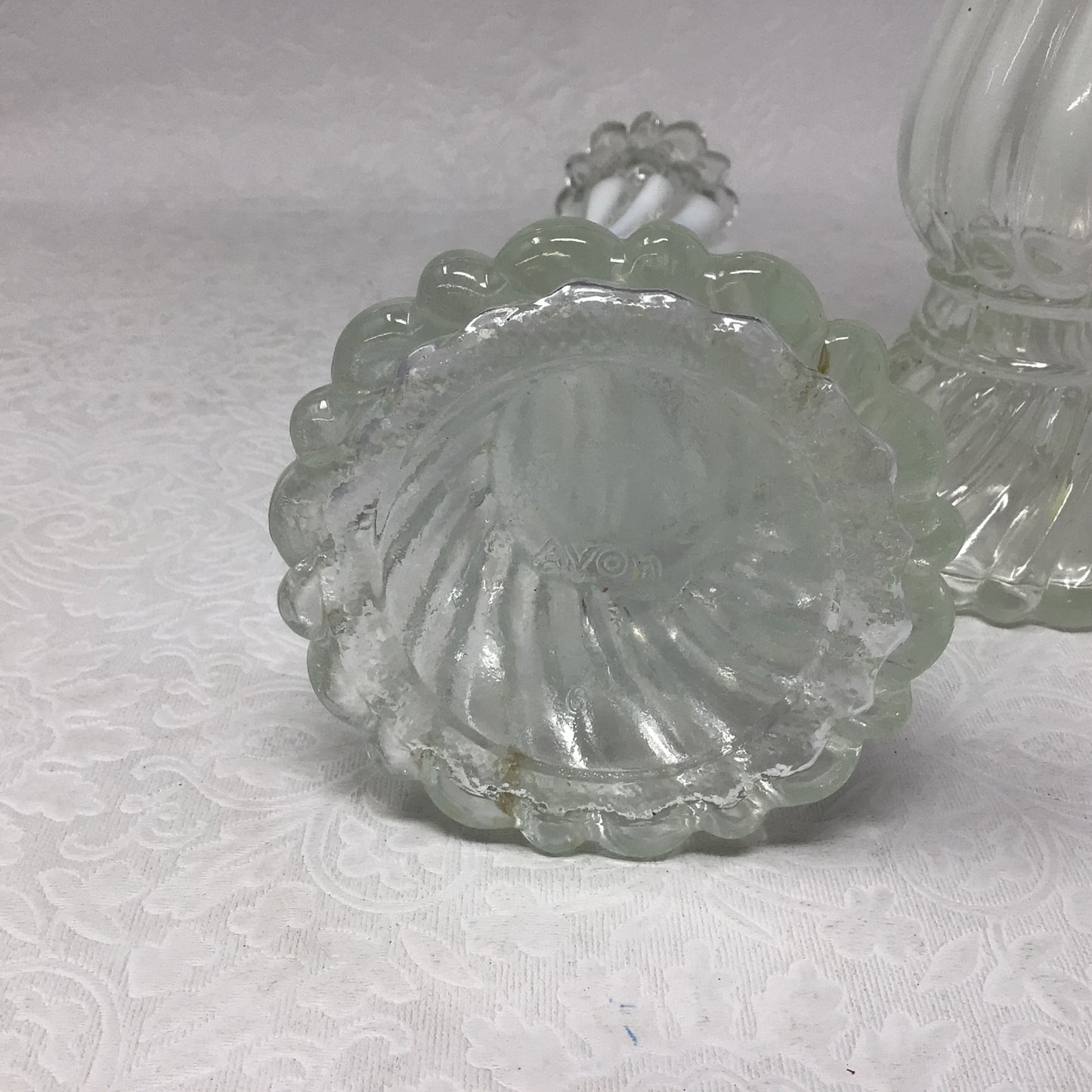 Avon Swirl Perfume Bottles/Candlestick Holders