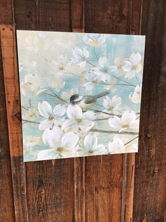 "Chickadees and Dogwood" by Nan