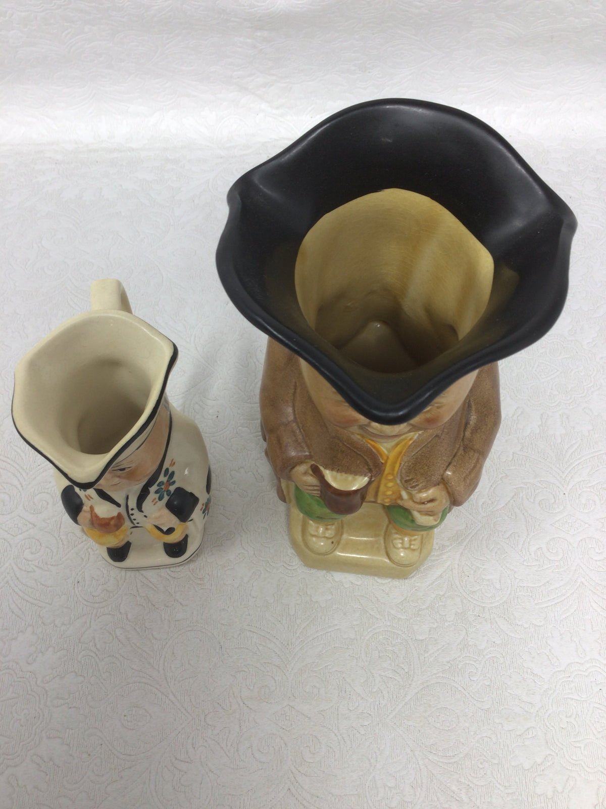 Vintage Toby Jugs with Brown Jacket and White Jacket, Set of 2