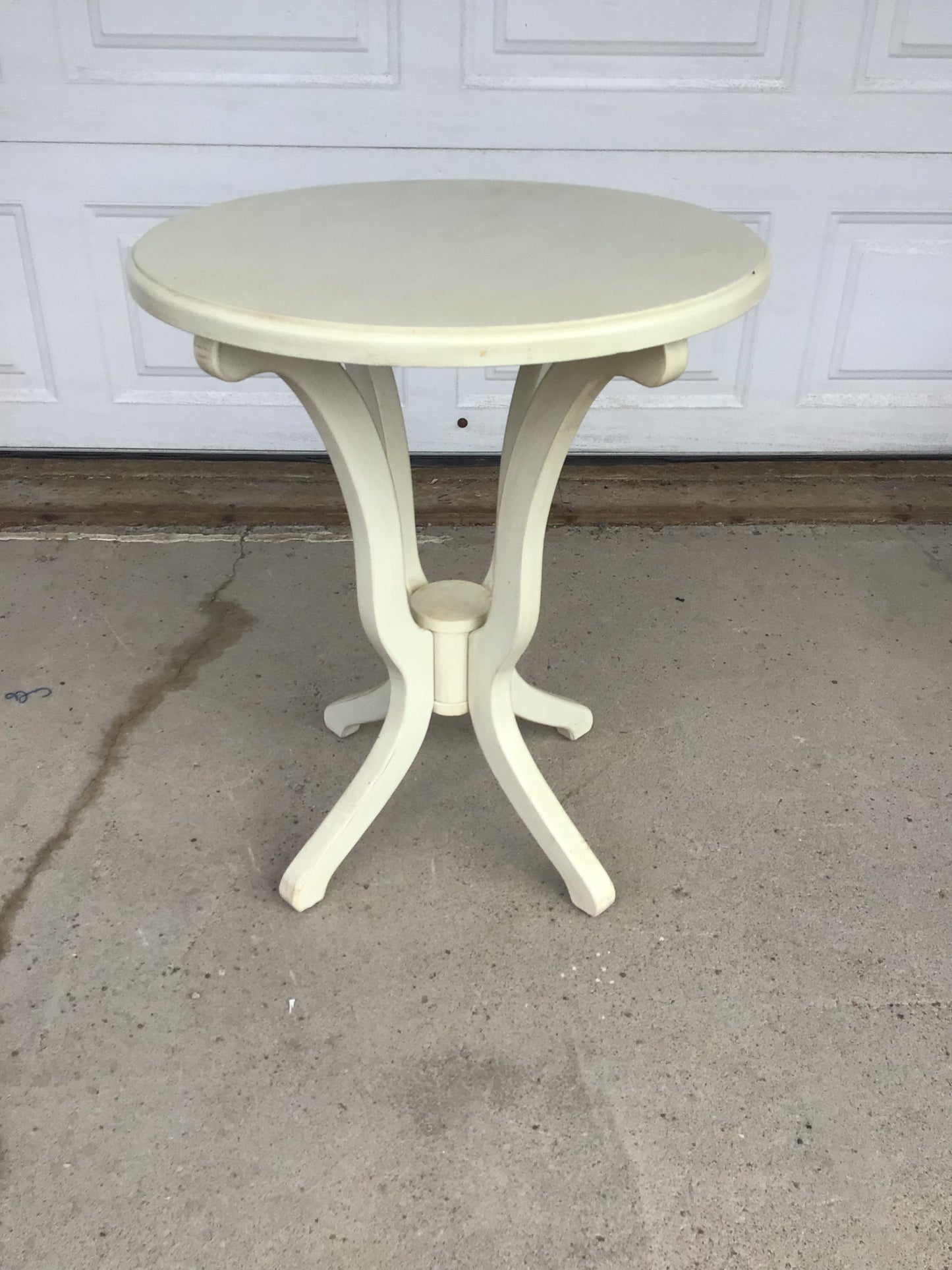 Round Beige Accent Table