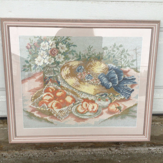 Framed and Matted Needlepoint Art