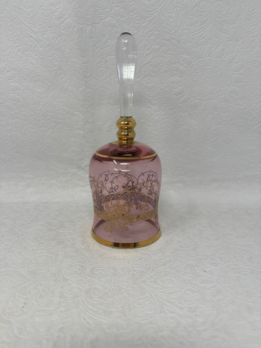 Bohemian Crystal Cranberry Glass Bell