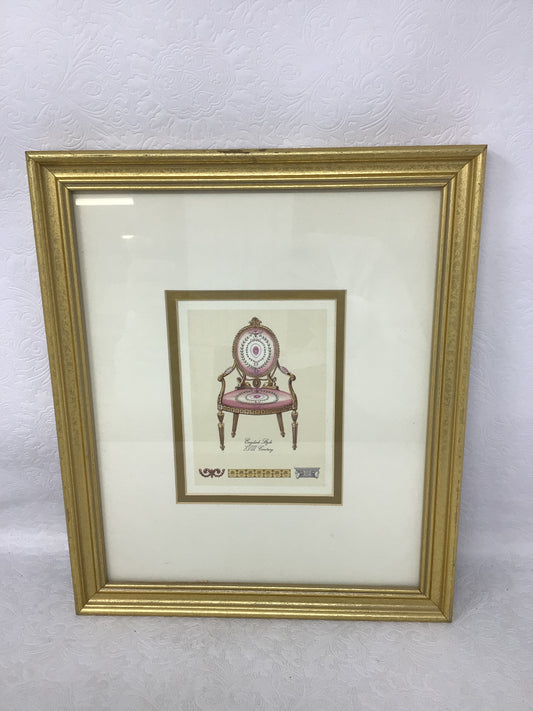 Framed Picture of Pink Antique Chair