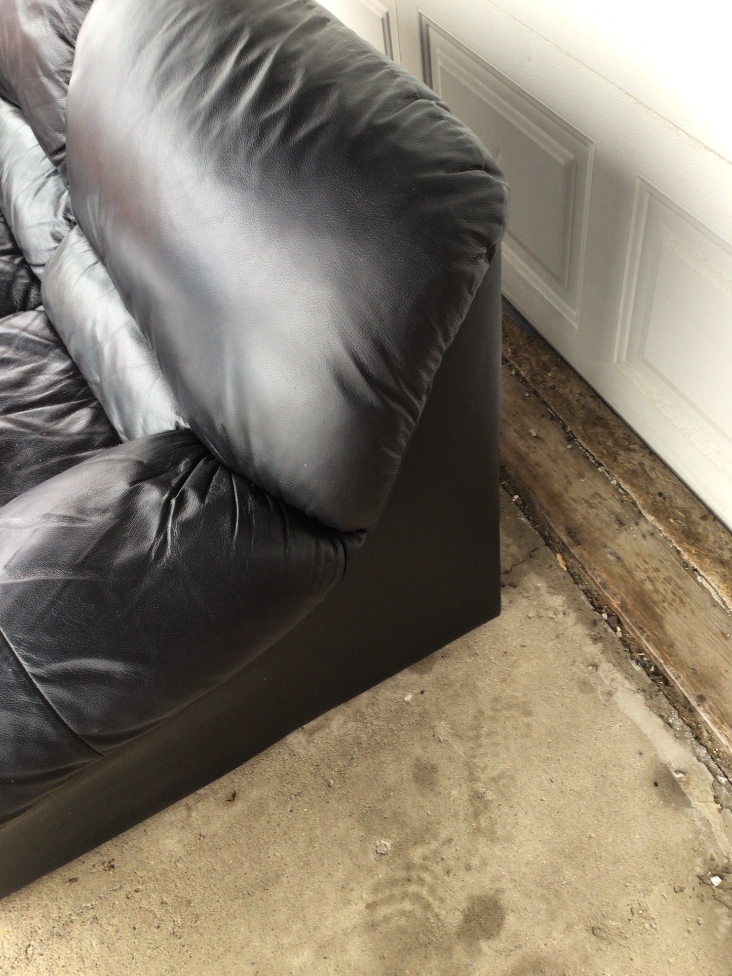 Black Faux Leather Loveseat